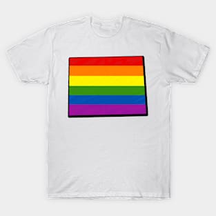 Rainbow Wyoming Outline T-Shirt